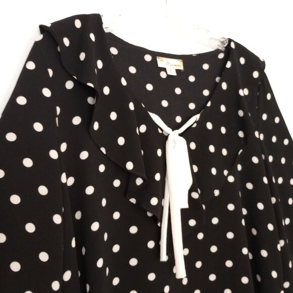 Misia Black & White Polka Dot Ruffle Blouse - Picture 3 of 6